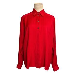 Sommermann vintage red long sleeves buttoned shirt size Large